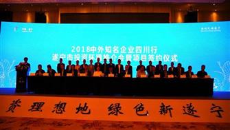 2018中外知名企业四川行”遂宁签约项目63个金额454.9亿元
